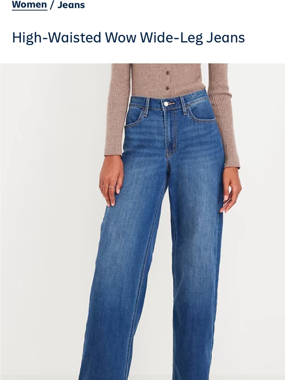 Old Navy High-Waisted Wide-Leg Jeans - Medium Wash, 10 short